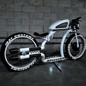 JRAT White Signature Frame with Double Exhaust Tips