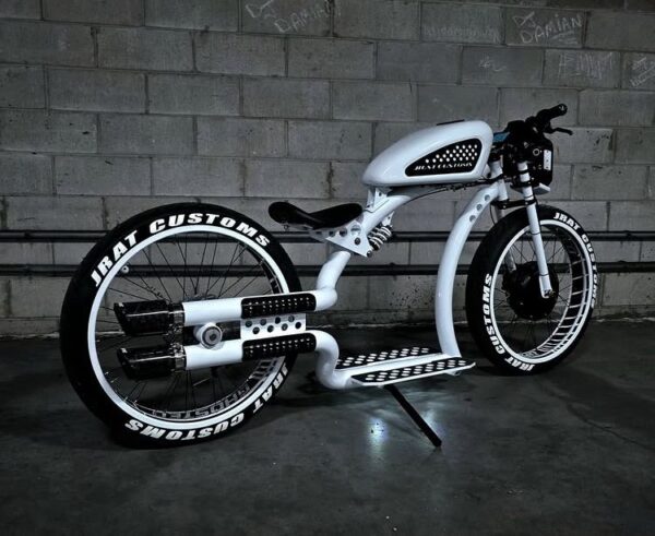 JRAT White Signature Frame with Double Exhaust Tips
